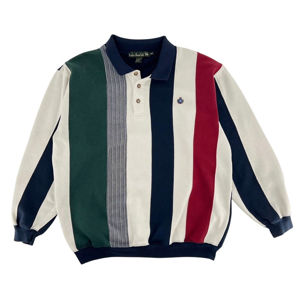 90s collared sweatshirt color block 1990s vintage XLT